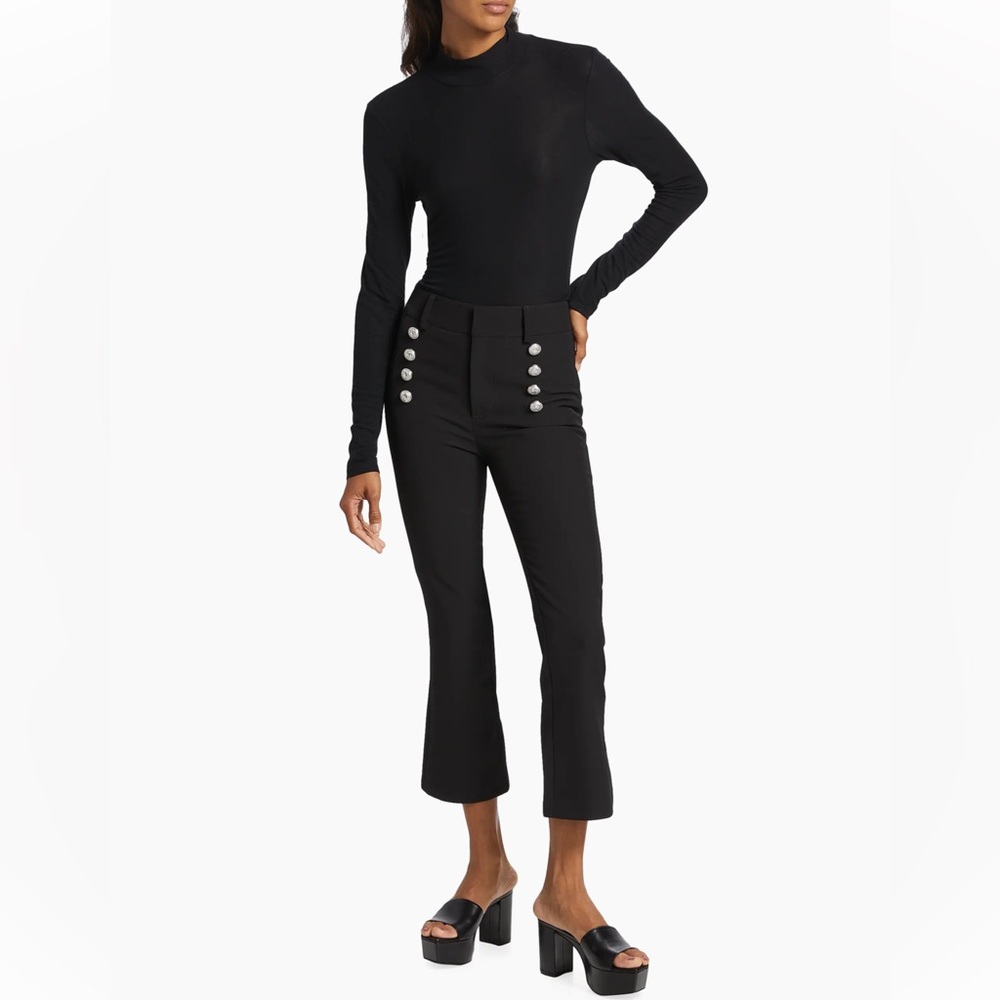 Generation Love Amirah Crepe Kick-Flare Crop Pants in black size 14